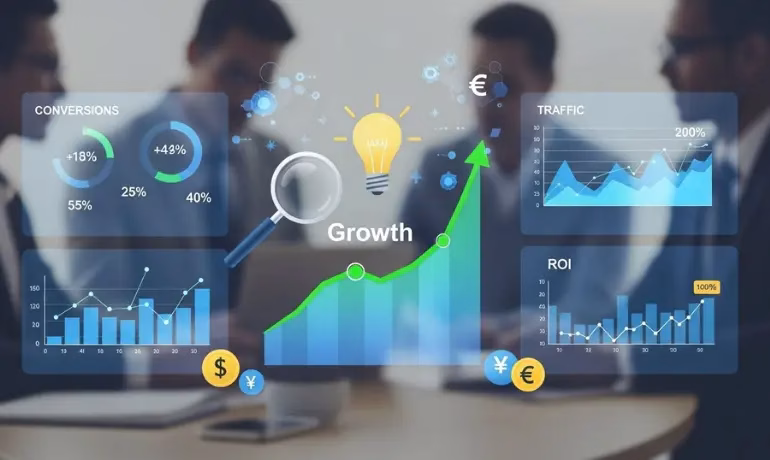 Digital marketing analytics and performance measurement dashboard