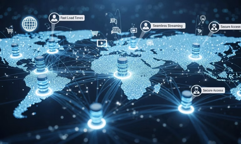 CDN architecture reducing load on high-traffic websites