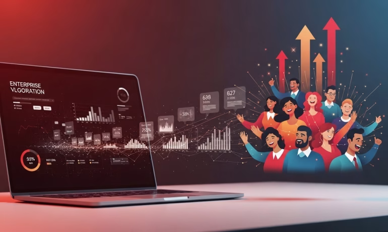 Digital marketing agency strategy dashboard showing SEO analytics, paid ads performance and lead growth metrics