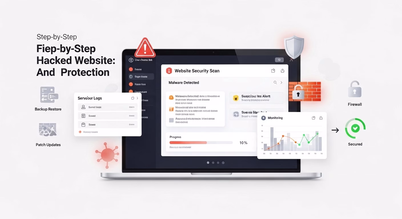 Fixing a hacked website through cleanup, recovery, and security protection