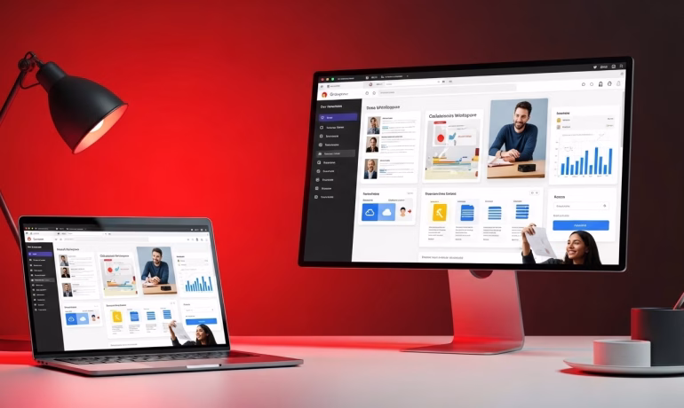 Google Workspace for business collaboration dashboard with shared documents and real-time editing