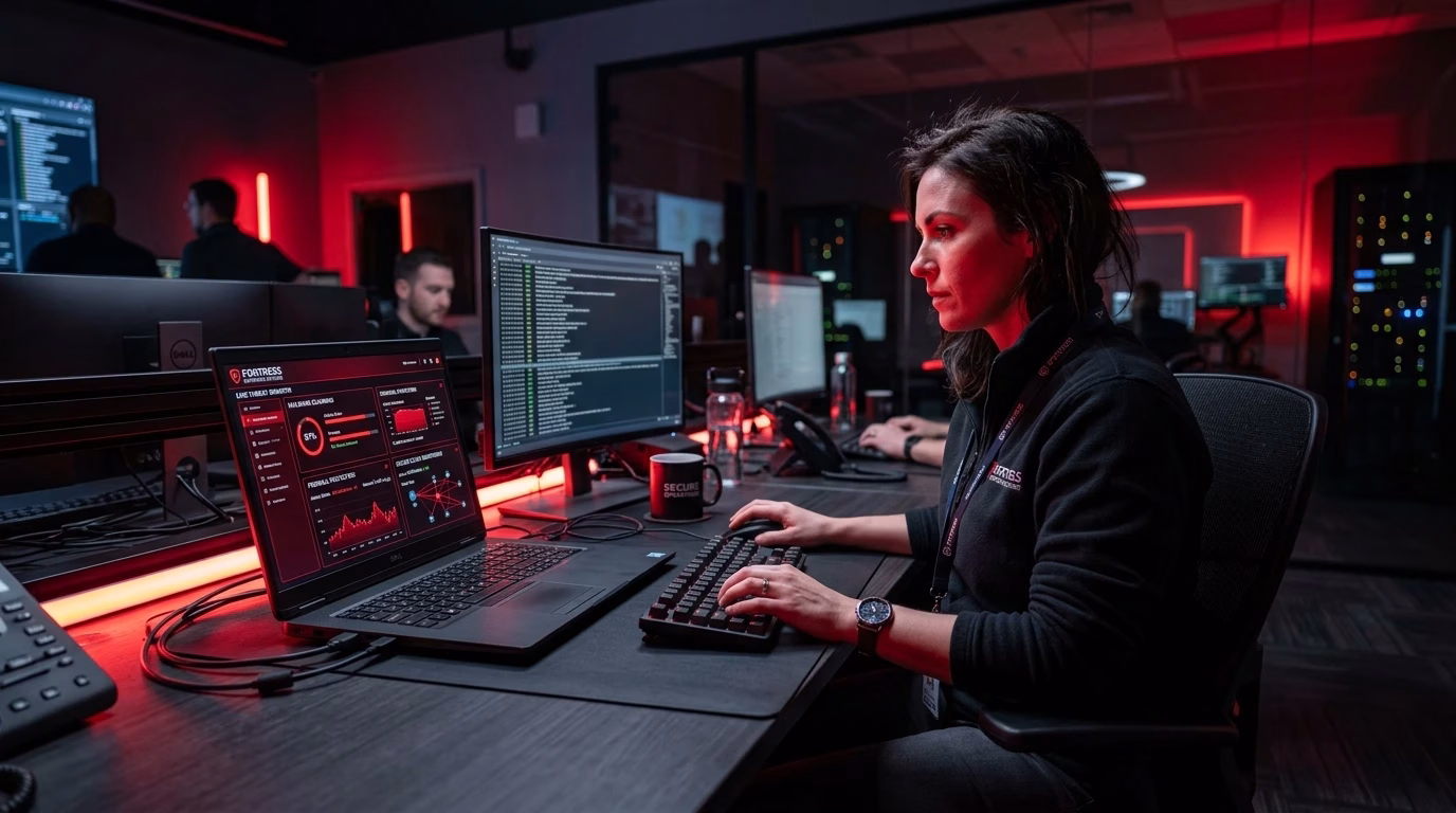 Secure network protection and cyber threat monitoring dashboard