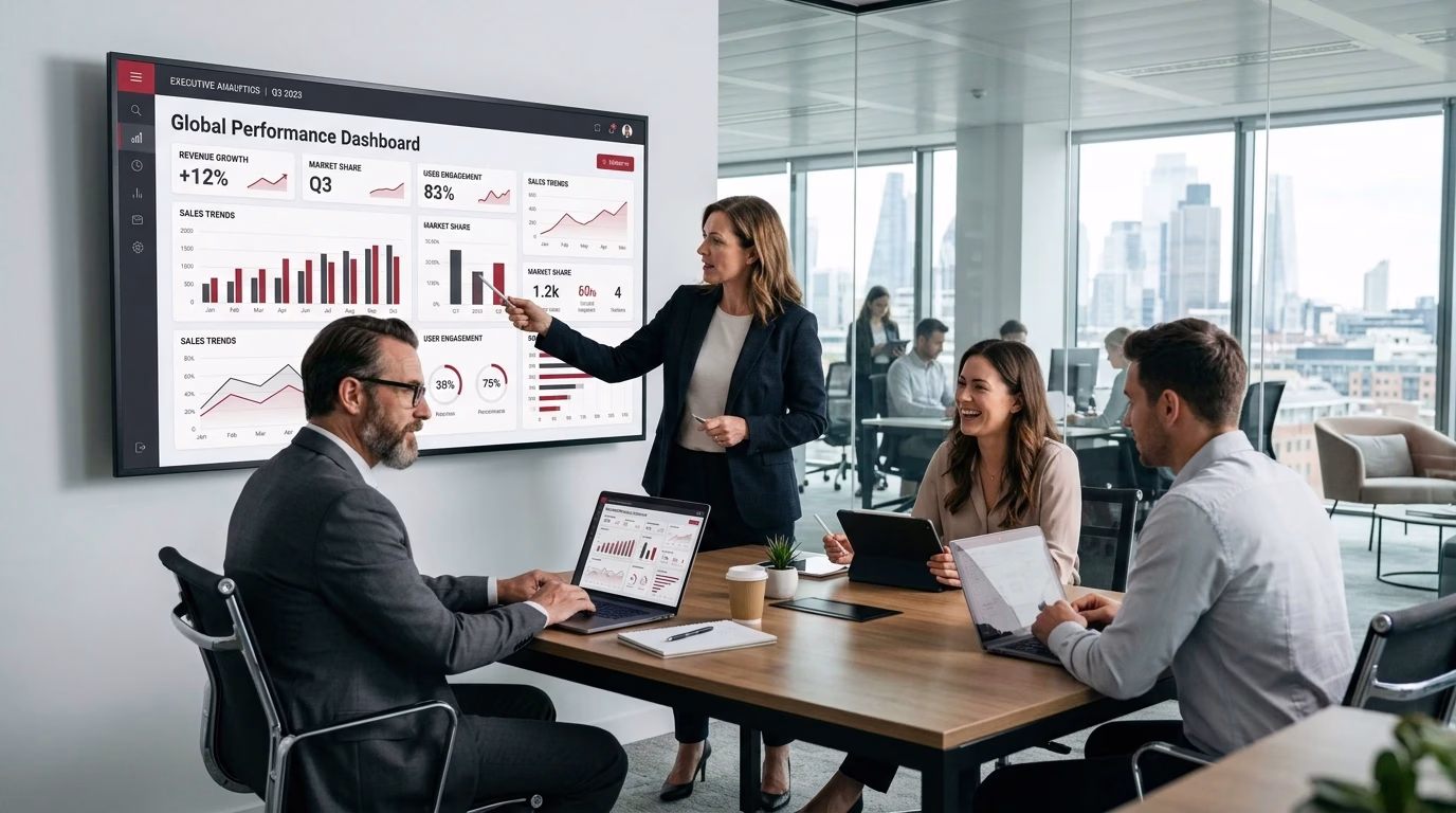 Business professionals using enterprise solutions to streamline operations and improve decision-making.