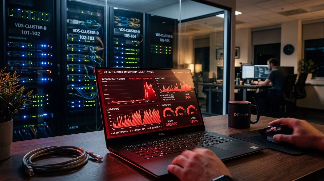 High-performance virtual dedicated server handling heavy business workloads efficiently