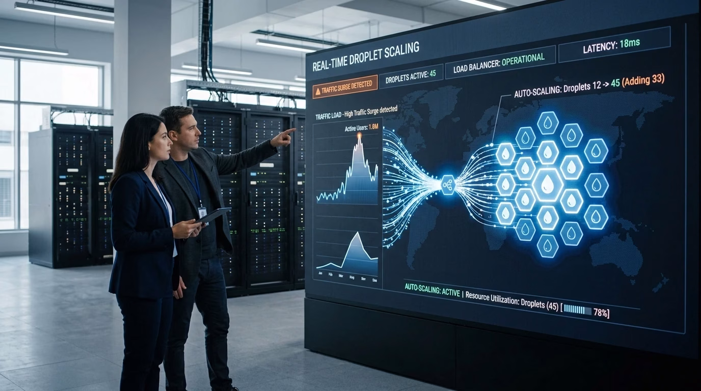 Droplets VPS servers supporting cloud hosting and scalable business applications