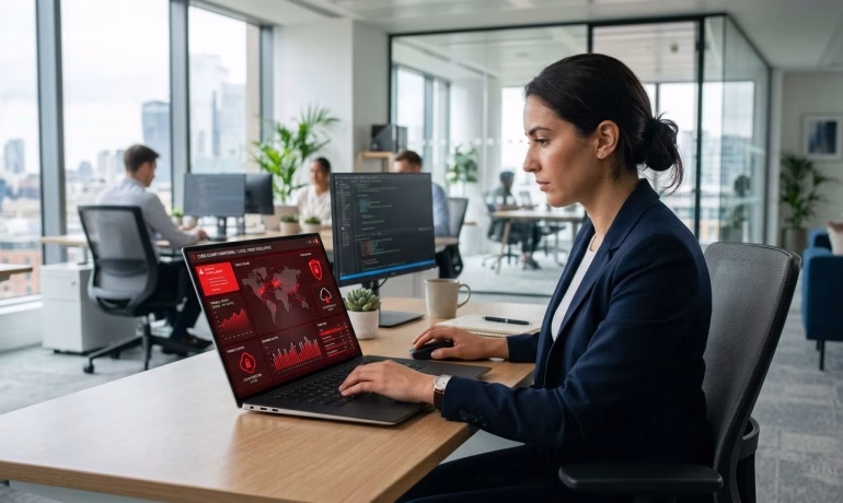 Remote team accessing systems safely through virtual private network in Pakistan