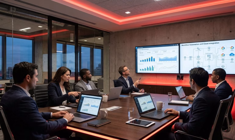Enterprise dashboard displaying integrated business data, analytics, and operational insights.