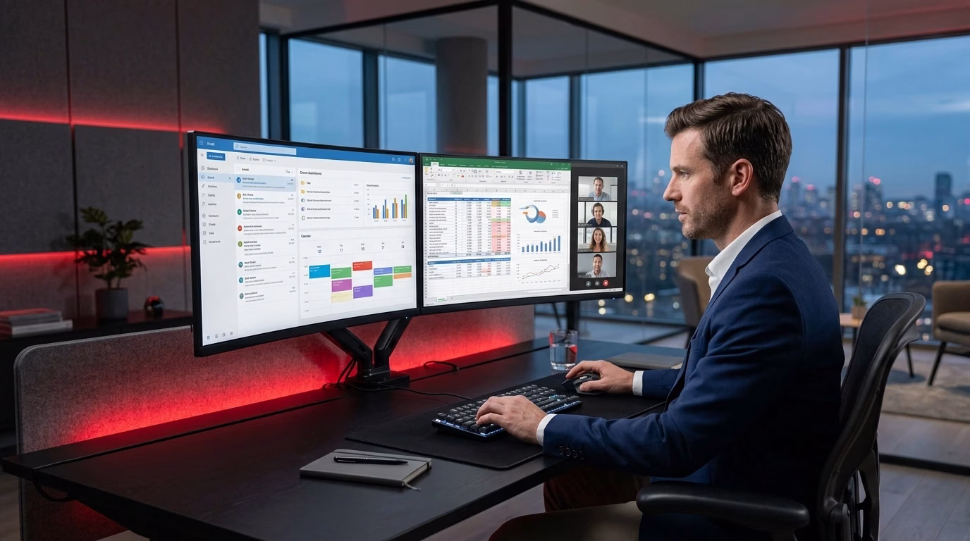 Employees collaborating remotely using Google Workspace for Business
