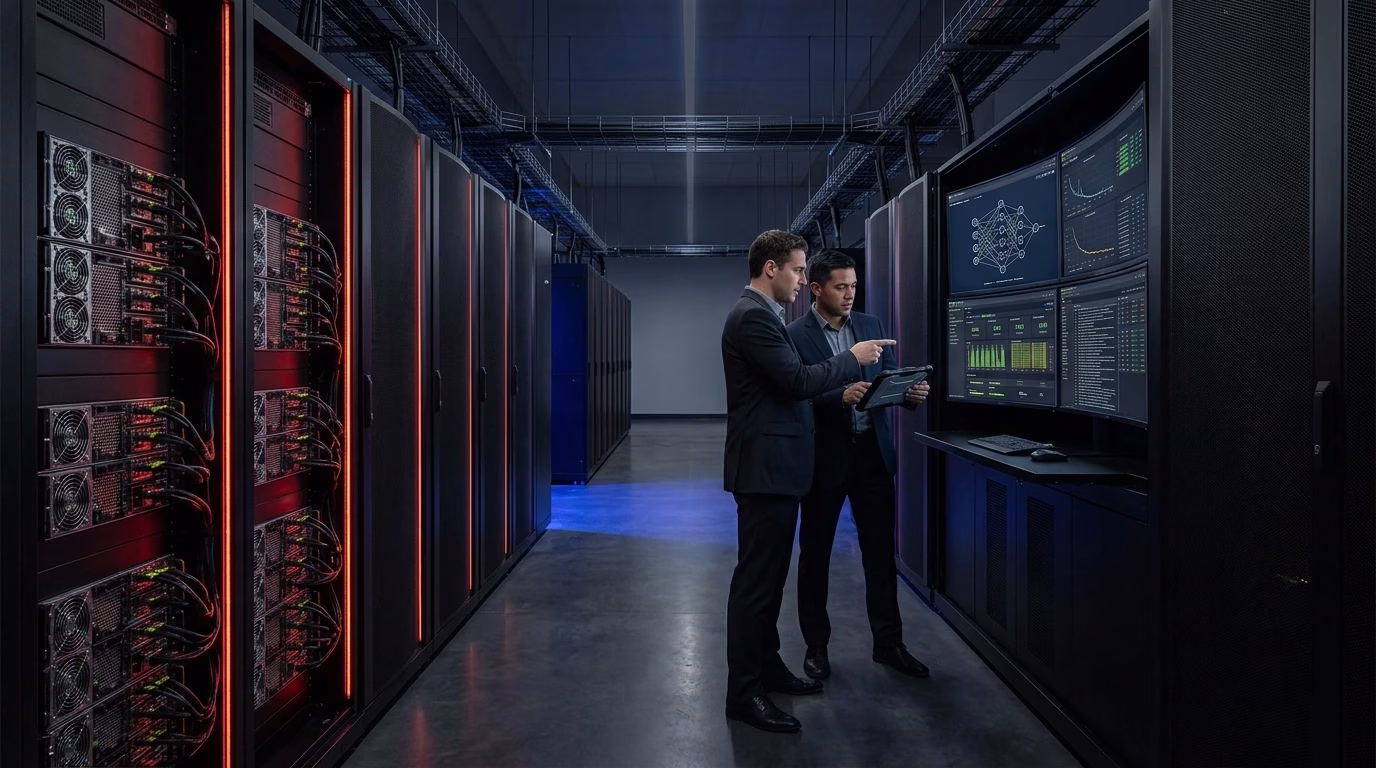GPU server infrastructure powering machine learning and AI model training workloads