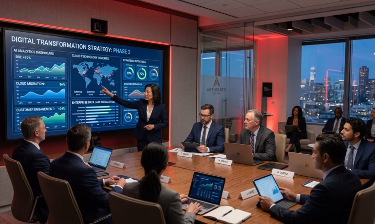 Digital transformation helping businesses improve efficiency, automate workflows, and stay competitive in a changing market