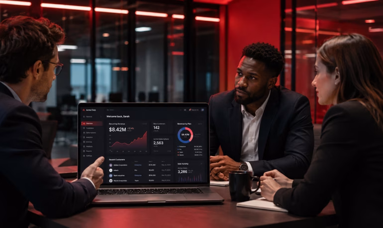 SaaS product development team building scalable cloud software for business growth