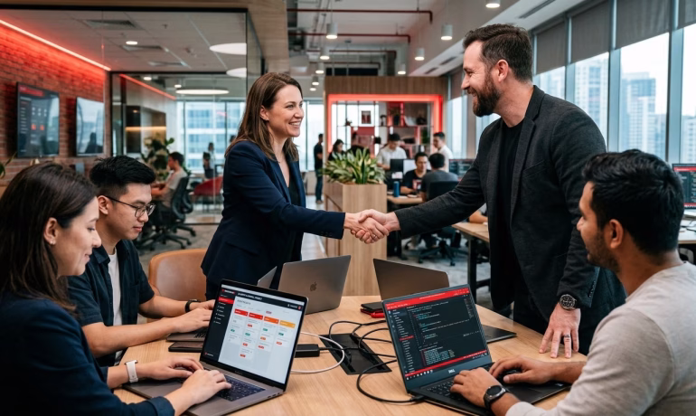 Business and IT teams using staff augmentation to bridge skill gaps and accelerate project delivery.