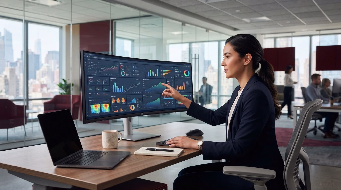 Advanced analytics dashboard displaying business intelligence, data visualization, and performance metrics for data-driven decision making.