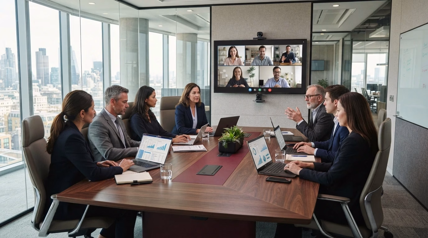 Business team improving productivity with Google Workspace cloud collaboration and secure business email