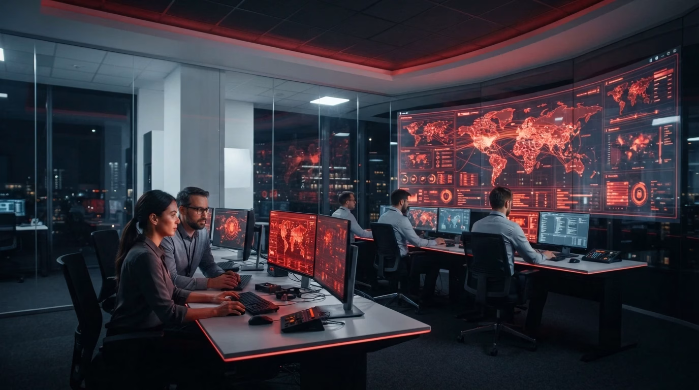 Cyber security expert protecting business network from online threats and cyber attacks