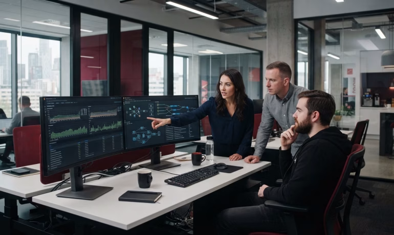 DevOps engineer automating software deployment and cloud infrastructure for faster application delivery